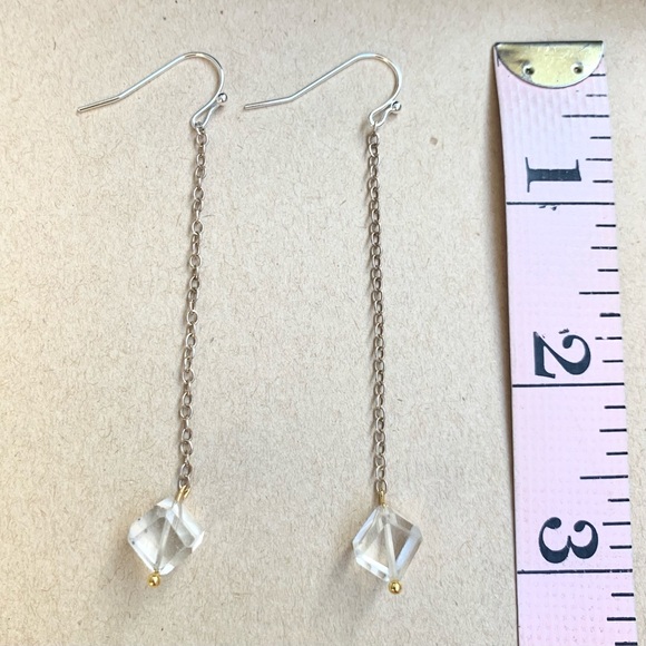 New Cube Crystal Dangle Earrings - Picture 3 of 5
